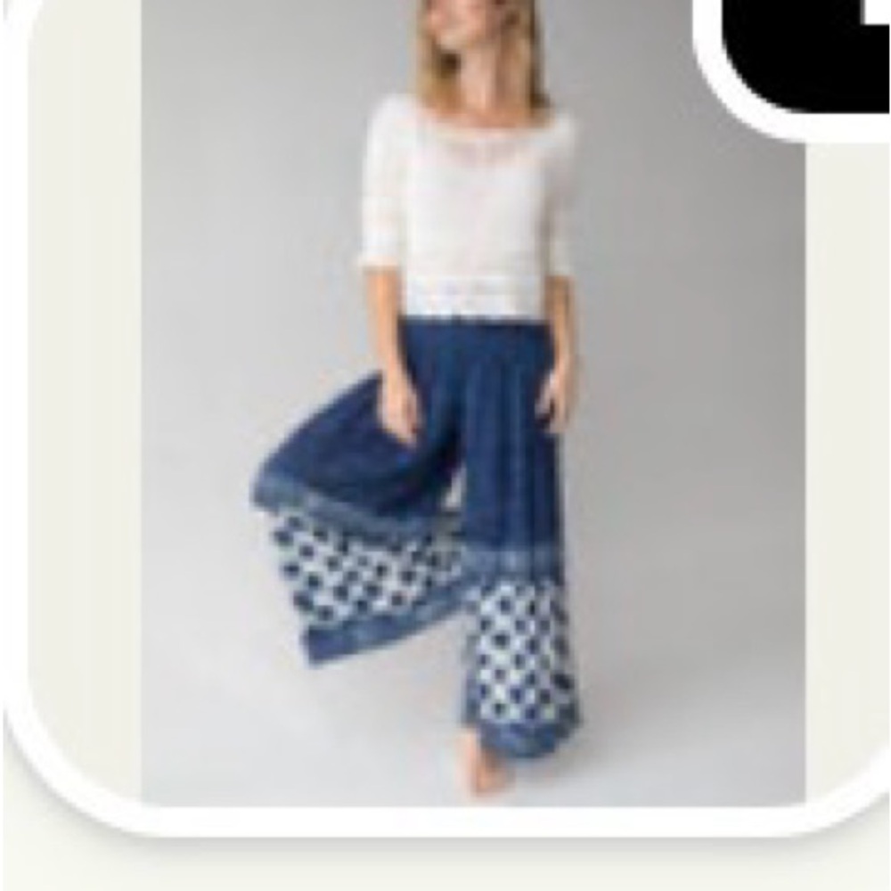 NATURAL LIFE Make a Move Wide Leg Palazzo Pants-Navy Shibori Tie Dye